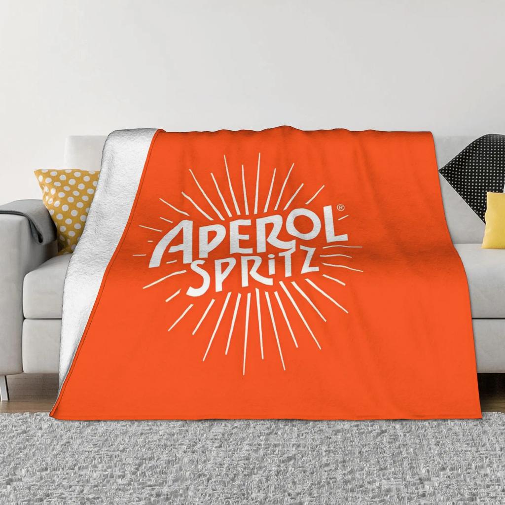 Aperols Spritz Flanelldecken, lustige Überwurfdecken für Sofa, Bettwäsche, Lounge, 125 x 100 cm, dünne Plüschdecke