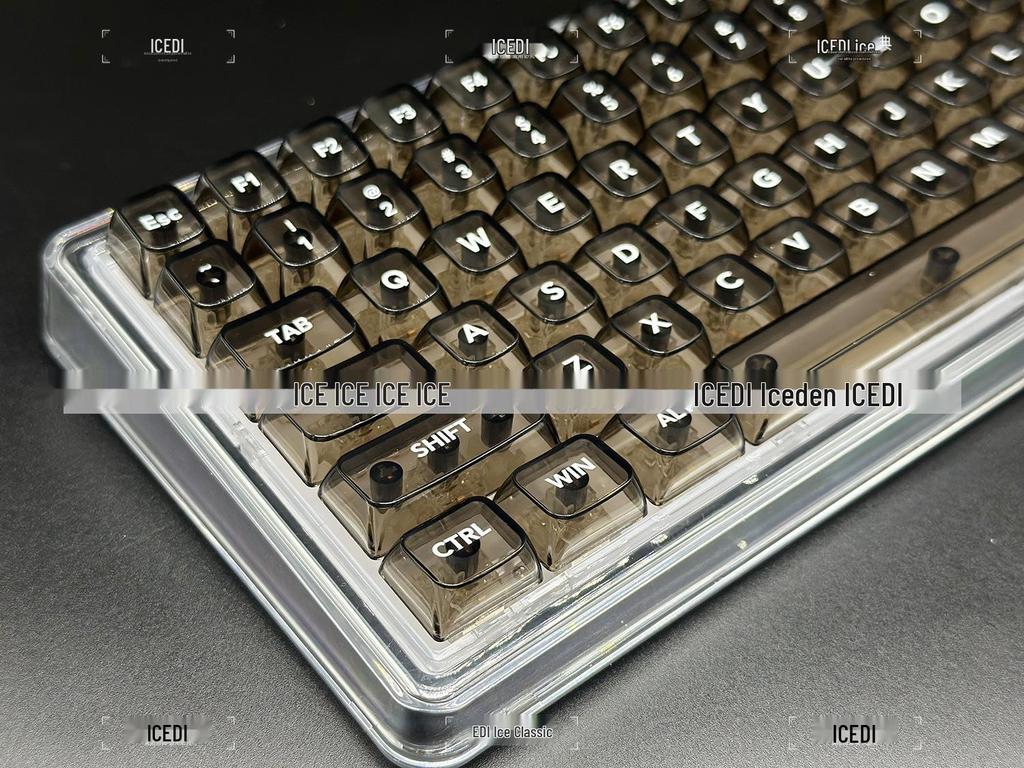 Matte Transparent Crystal Keycaps: 61/87/104-Key Universal, Customized, Highly Translucent.