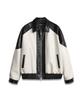 Doffjason Oversized Vegan Leather Rapid Two-Tone Jacket