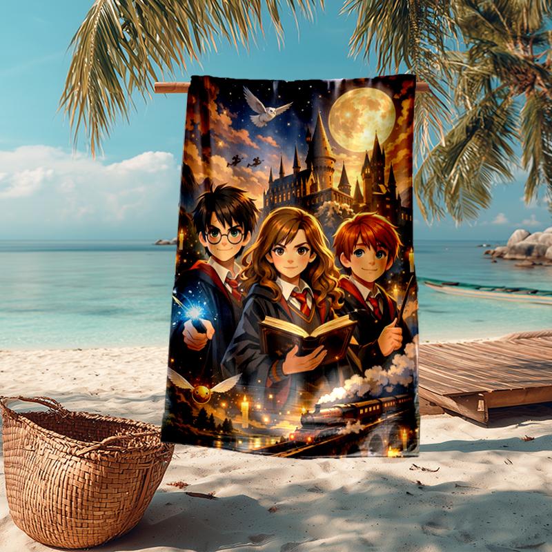 Ultra-Soft Beach Towel with Harry Potter Theme,Ideal for Pool - Camping, Diving - Perfect Travel Essential, Vibrant Beach Towel.