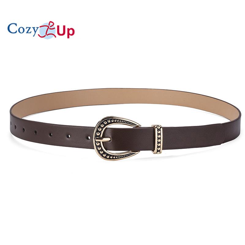 Curea de damă cu cataramă cu stifturi retro, curea de blugi decorativă simplă de culoare solidă