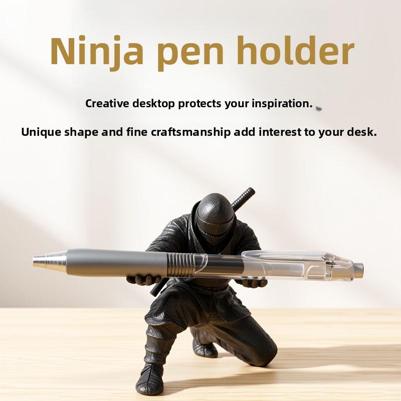 Pen Holder Ninja Print Figurine Action Figure Pen Holder Stationery Storage Rack Unique Creative Desk Set