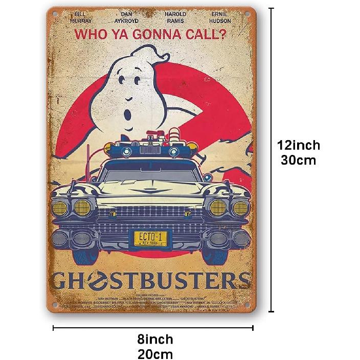 Metal Tin Sign Vintage Band Ghostbuster Poster Tin Plate Bar Wall Decoration, Garage, Cafe, Restaurant, Hotel Wall Decoration Metal Retro Sign Plaque