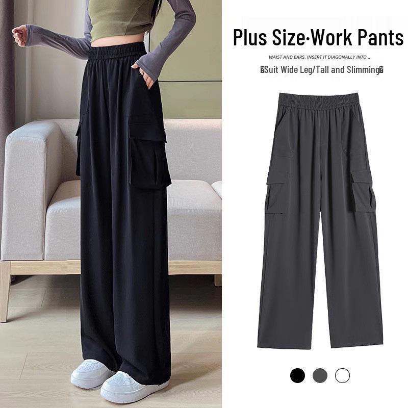 

Plus Size Women s American Retro Drapey Wide Leg Work Pants - Spring/Autumn M