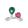 Jewelry, Jewelry, Ring Inlaid with Colored Zircon, High-end Light Luxury, Niche Versatile Open Ring, Women's Spot.