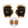 Weihnachts-Cosplay-Set: Niedliche Bärenpfoten-Handschuhe & Plüsch Waschbär Halbmaske