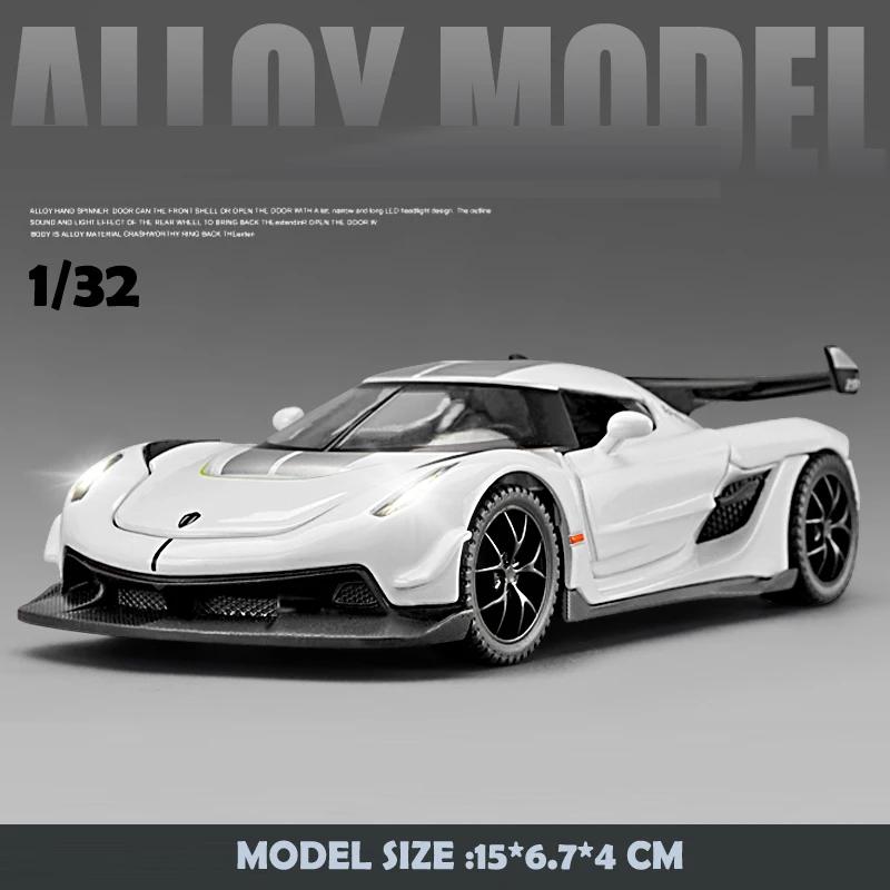Simulation 1.32 Scale Jesko Super car Model With Sound light Children Boy Diecast Metal Toy Vehicle Birthday Gift