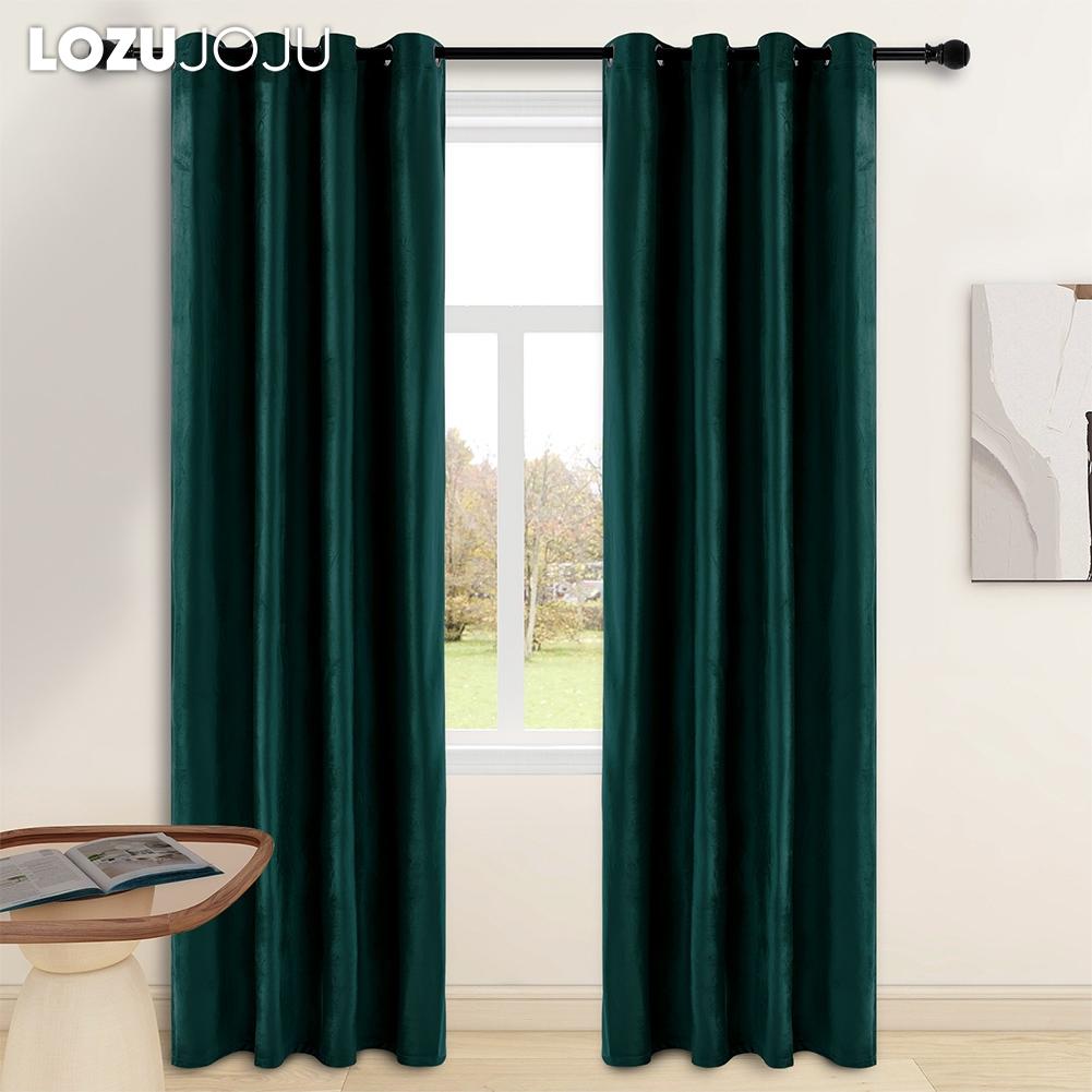 1PC LOZUJOJU Modern 70-80% Light Blocking Versatile Solid Color Light Blocking Velvet Curtains for Living Room Bedroom Home Decor