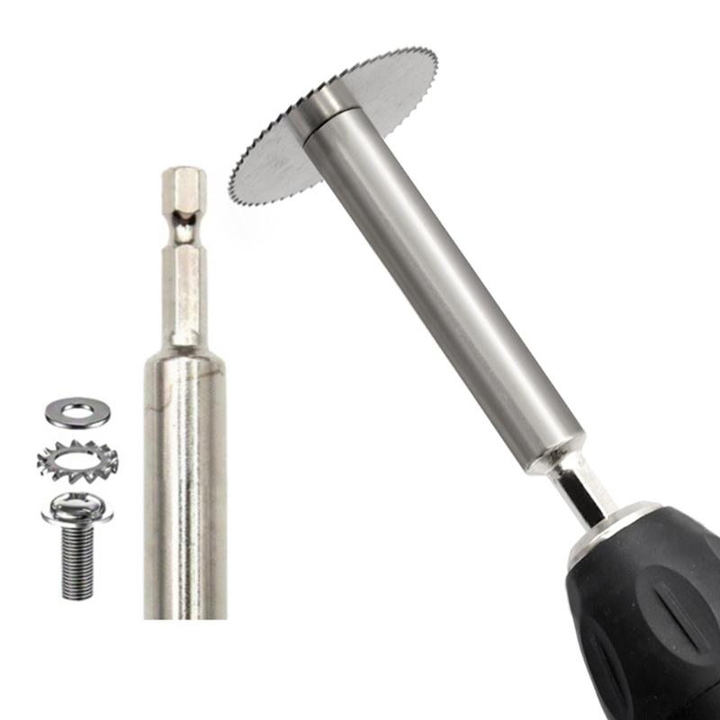 Extended Use High Carbon Steel Hexagon Shank Rod Includes Screw Washer Ensuring Firm Sawing Blade Connection on Drills