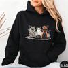 Halloween Costume Cat Women Hoodie Unisex Trendy Outerwear Mummy Ghost Witch Feline Bat Web Accents Casual Fashion Autumn Pullovers