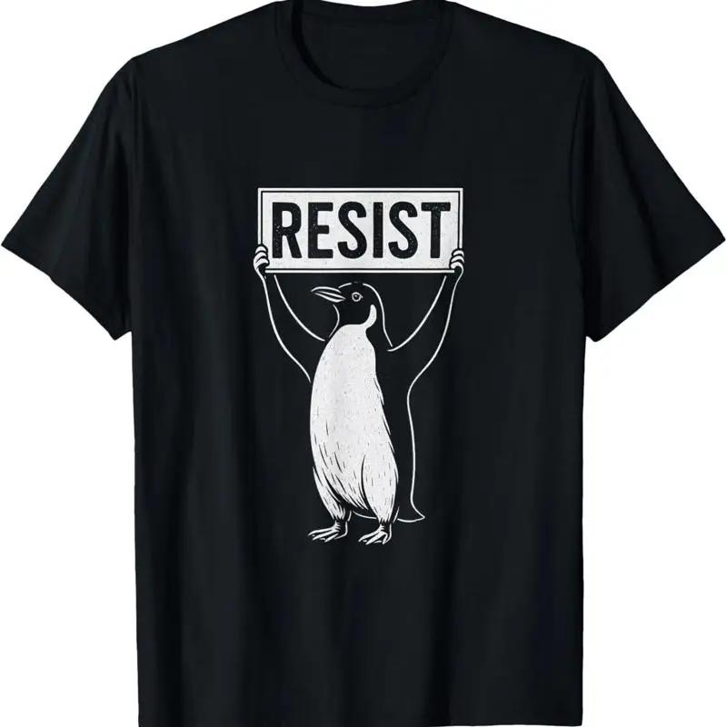Funny Resist Penguin Activism Design Vintage T Shirt