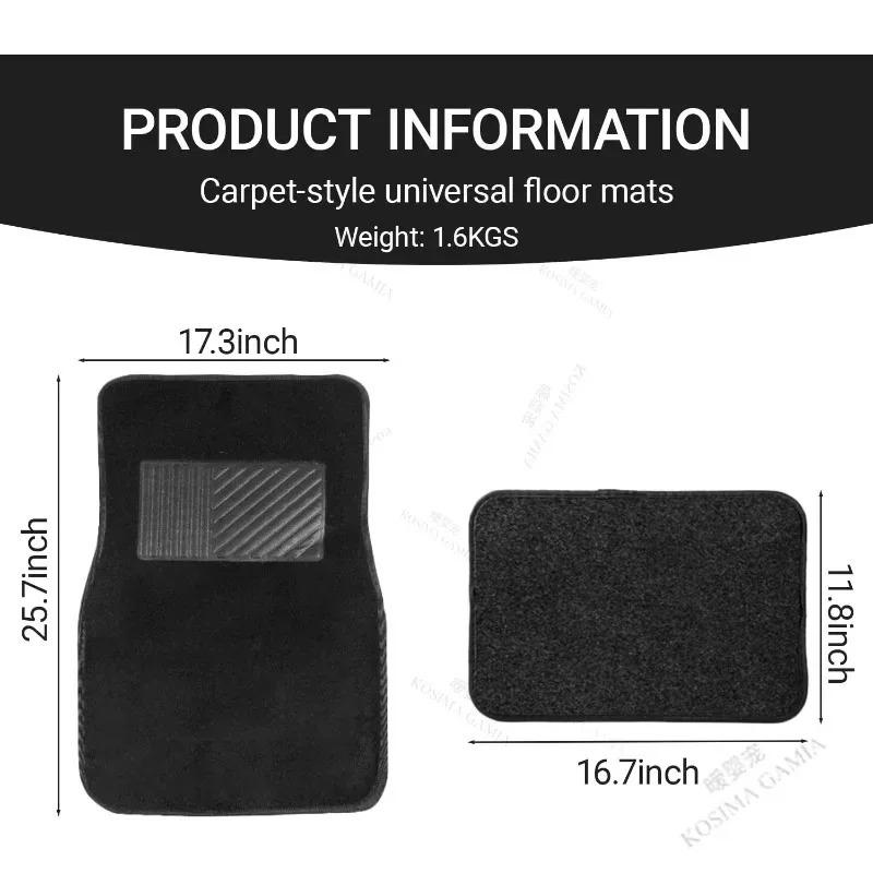 Universal Car Floor Mats PVC Material Non Slip Wearproof Easy Clean Velcro Backed for Interior Protection Decoration Car Mats