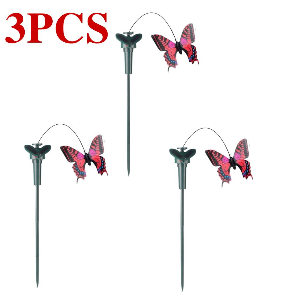 

3pc Solar Powered Dancing Fluttering Butterflies Garden Decoration Flying Humming Bird Garden Yard Outdoor Home Decor Farmland Butterfly 3pcs
