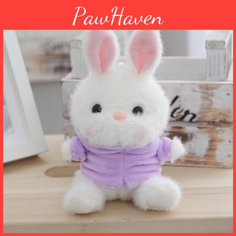 Plush Whimsical Rabbit Keychain Adorable Stuffed Toy Doll With Colorful Options Clothing