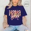 Floral Coquette T-Shirt,Pink Bow Tee Floral Mama T-Shirt for Women Vintage Retro Mama Shirt Wildflowers Mama Women's Clothing
