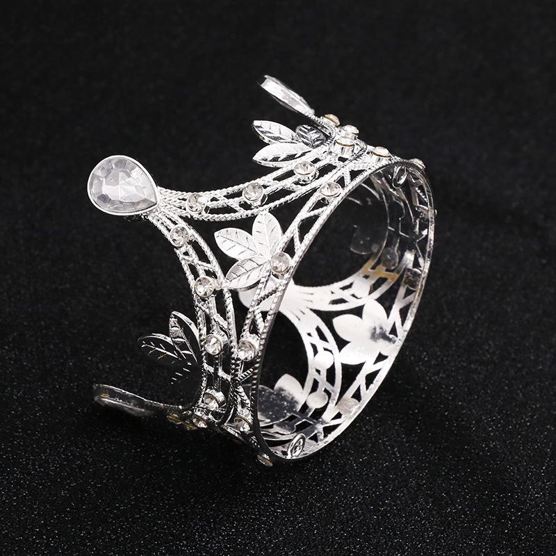 Birthday cake crown children's round leaf tiara crown alloy bridal tiara