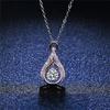 Sterling Silver Pendant Carat D Color Moissanite Beating Heart Diamond Necklace Fashion Sophisticated High Jewelry