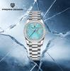PAGANI DESIGN Urban Refined Damen Quarz Uhr Diamantlünette Saphirglas Wasserdichte Uhr Elegante Damenuhr Geschenk für Frauen