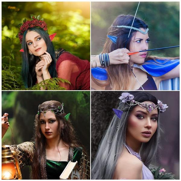 Fee Elfenohren Braune Haut Requisiten für Frauen Weihnachten Renaissance Cosplay Maskerade Party Fantasy Verkleidung Kostümzubehör