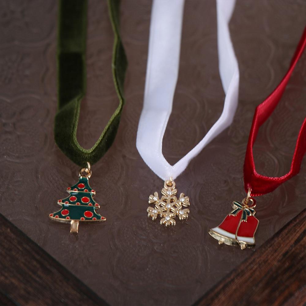 Clavicle Chain Velvet Collar Necklaces Cartoon Cartoon Pendant Choker Christmas Choker  Festival