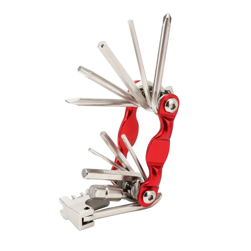 Multifunctional 11in1 Bicycle Repair Tool Kit Mountain Road Bike with Chain Cutter Arc Colorful Combination Screwdriver Wrench