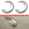 2pcs Silver Car Interior Door Handle Cover for Nissan Tiida 2005-2010 1.6 LIVINA NV200 Geniss