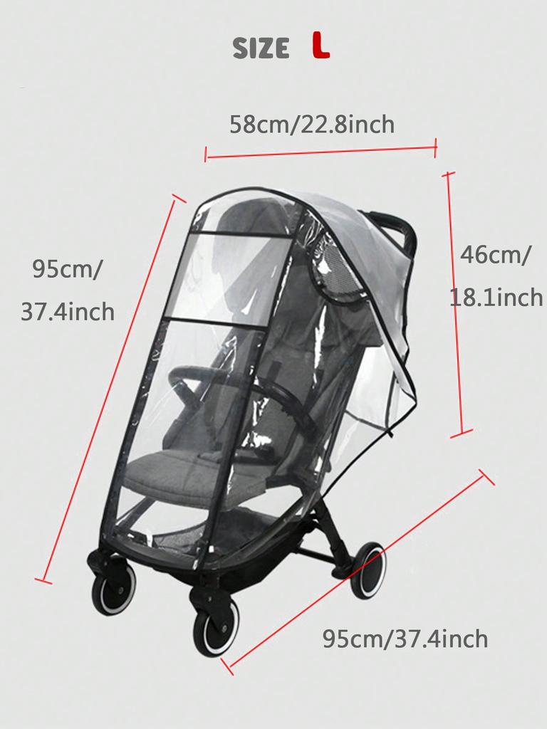 Baby Stroller Accessories Waterproof and Rainproof Cover Transparent Windproof and Dustproof Opened for Baby Stroller Raincoats
