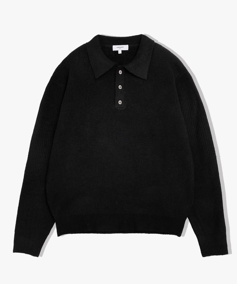 UNDEROFF Button Collar Knit Black