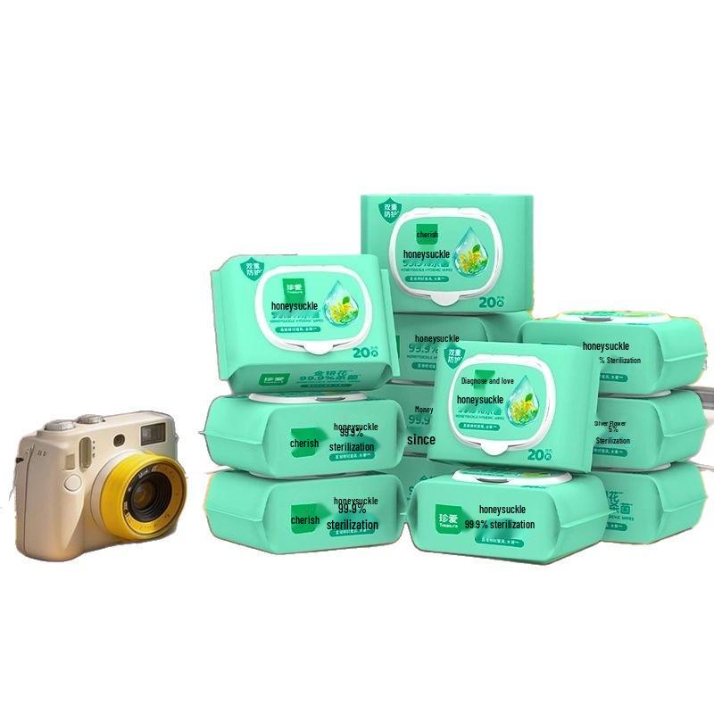 Honeysuckle Scent Wet Wipes - Portable, Mild Cleaning Pack with Lid for Student and Adult Use