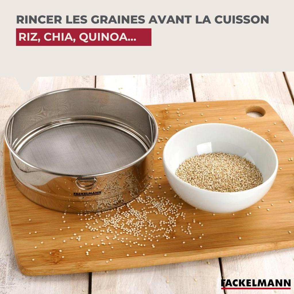 Ensemble de 2 Tamis de cuisine inox extra fin - FACKELMANN - Basic - 18 cm