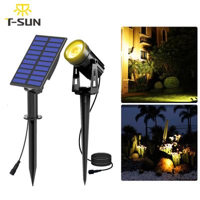 Solar T-SUN Light Outdoor Solar Powered Spotlight IP65 3000k6000k Garden Light Solar Floodlights Lamp For Path Yard Decoration