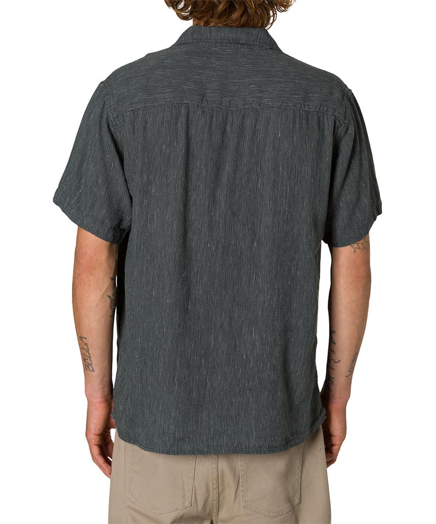 Keiteun Teller Striped Short Sleeve Shirt - Black Wash