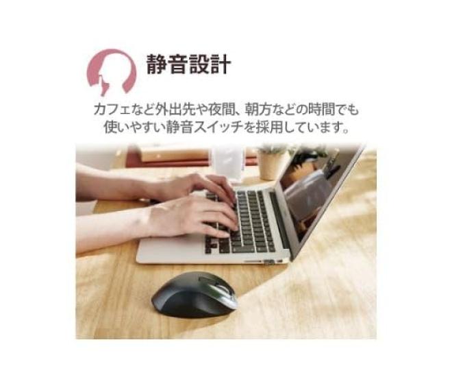 ELECOM Time-Saving Mouse with Copy & Paste Function, Black, 1 Piece, M-KN4DBSKBK