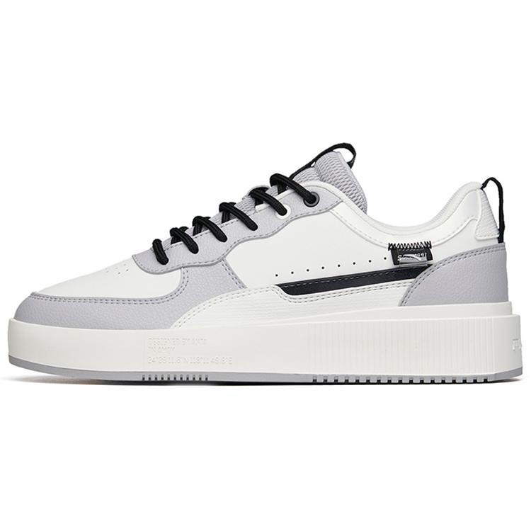 

Anta Milk Cap Slip Resistant Cushioning Abrasion Resistant Low top Skateboard Shoes Men s White Gray 912228012-2 43