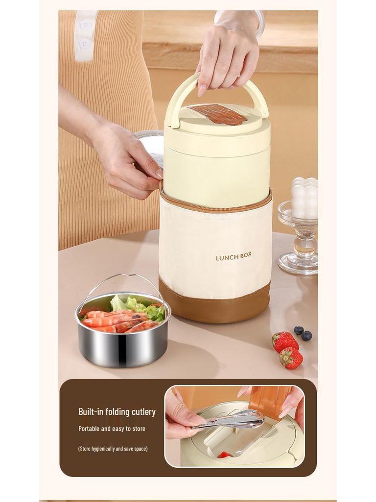 24-Stunden Elektrische Lunchbox mit Konstanter Temperatur, Tragbar und Isoliert für Büroangestellte und Studenten