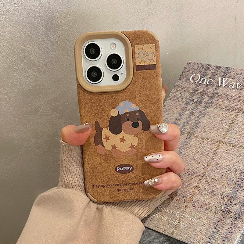 Autumn and Winter Cute West Highland Dachshund with Skin Texture for IPhone16pro Mobile Phone Case for Apple 15 Protective Case