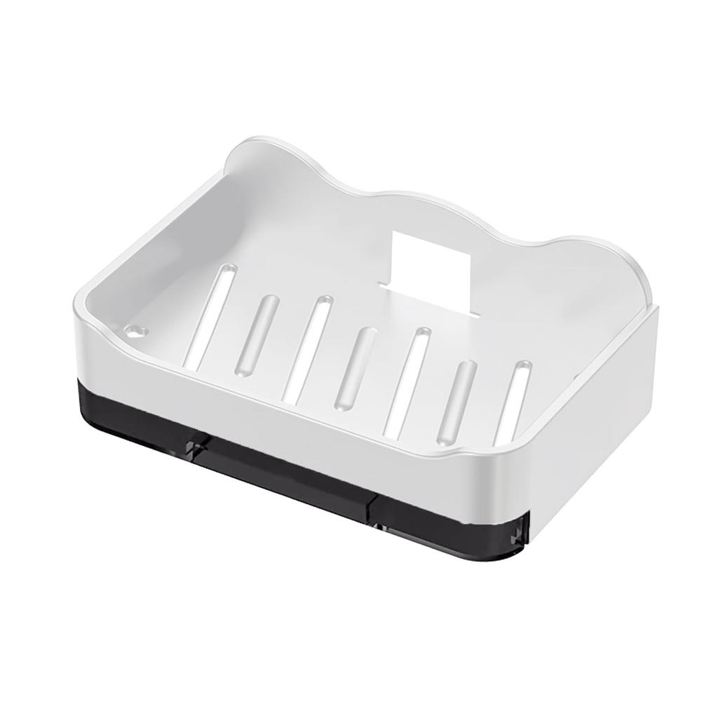 Wall Mounted Double Layer Soap Dish PunchFree No Draining Soap Holder Bathroom Kitchen Soap Rack Organizers