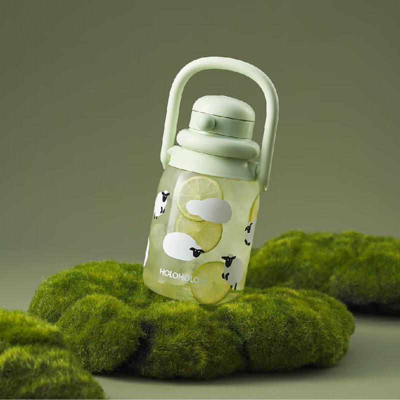 HOLOHOLO Magritte Large Capacity Portable Straw Water Bottle 1000ml