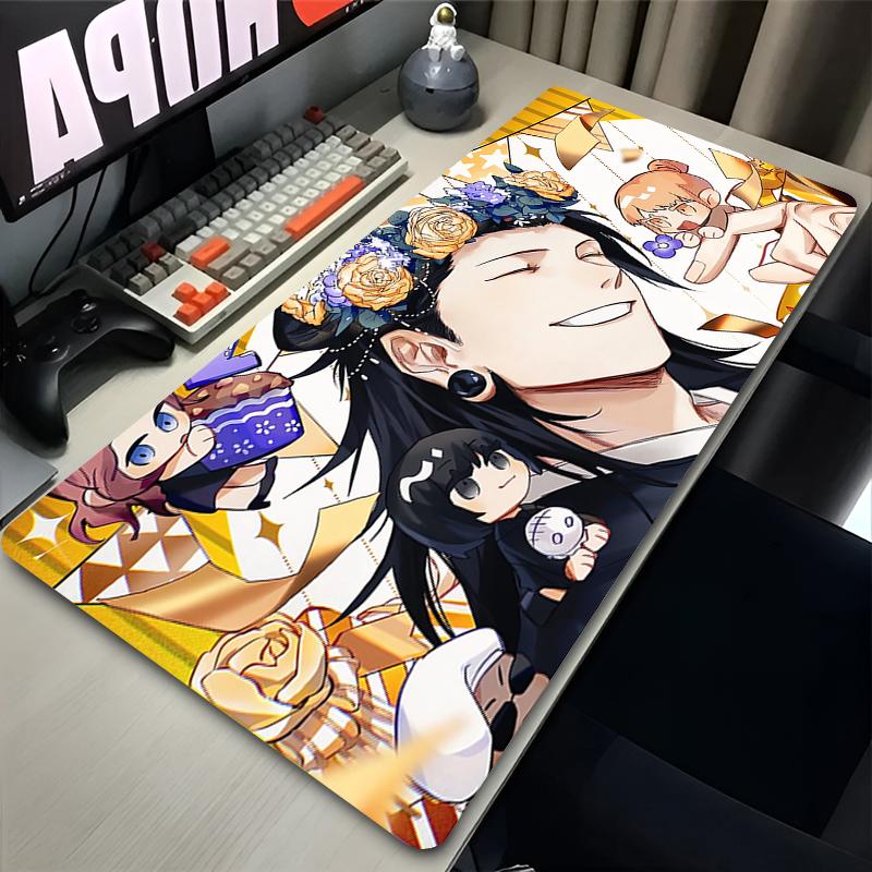 Laptop Japan Anime Mouse Pad XXL Black And White Manga Mousepad PC J-jujutsu K-kaisen Keyboard Rug Geto Suguru Extended Desk Mat
