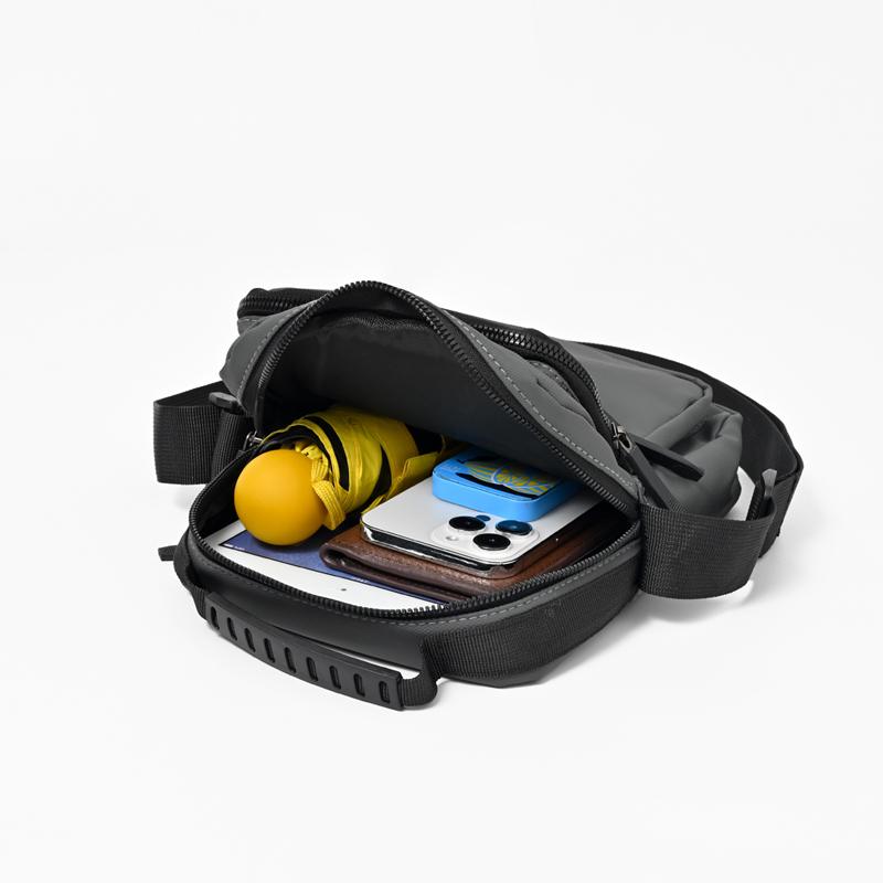 Men's Crossbody Bag Lightweight Oxford Small Square Bag Business Commuter Multi-Layer Shoulder Bag