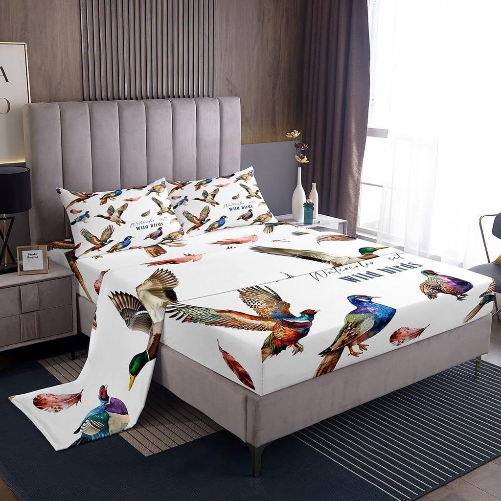 Cartoon Animal Dog Pattern Bed Hat Four-Piece Bedding Set Bedroom Dormitory Bedding Decoration