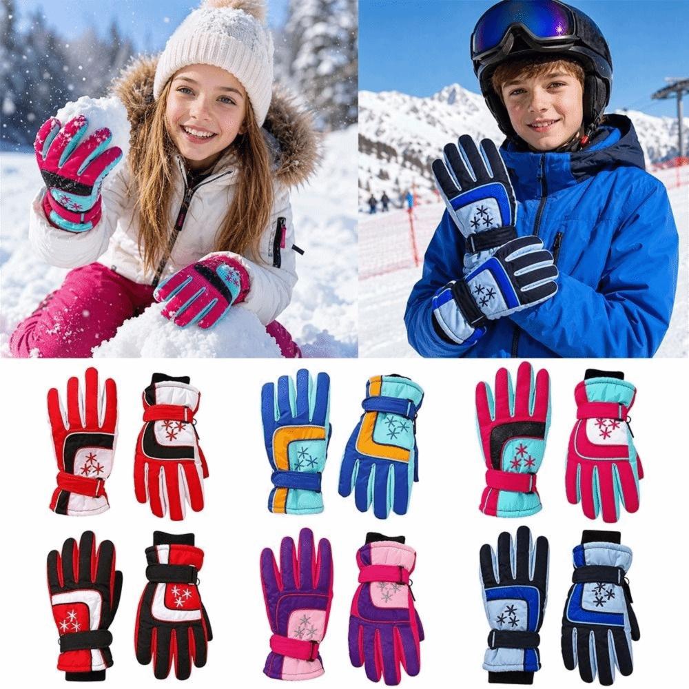 Warm Snow Gloves Waterproof Kids Winter Mittens Cute Children Ski Gloves  Mountaineering