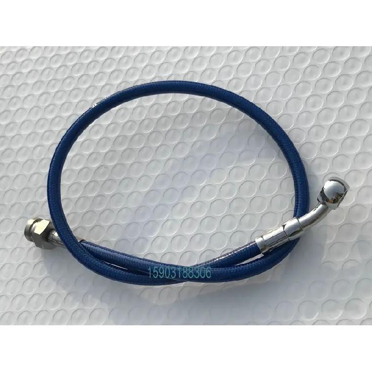 Automotive motorcycle metal braided PTFE lined PU covered fuel line with convex Hexagonal Joint and banjo fittings