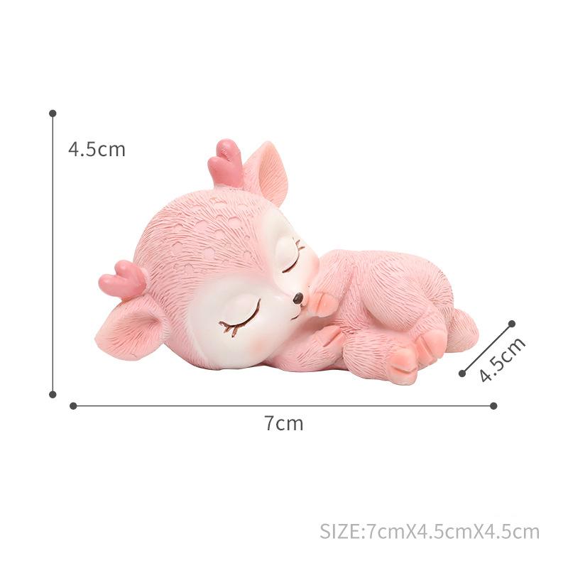 Car Decoration Resin Cartoon Animal Cute Deer Interior Supplies Car Accessories Soft Cute Sleeping Position
