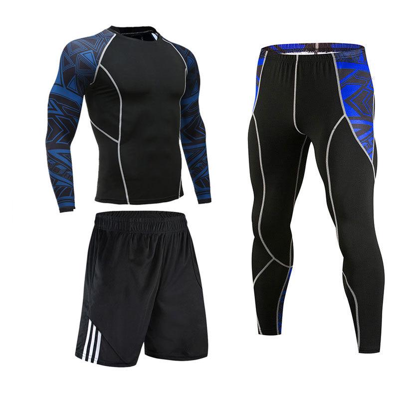 Men's Quick-Dry Sports Set: Long Sleeve Tights & Basketball Training Suit