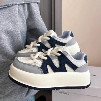 Hässlich Süße Plateau Big Head Schuhe Kinder Herbst Neu Ins Trendig Vielseitig Lässig Student Weiße Schuhe