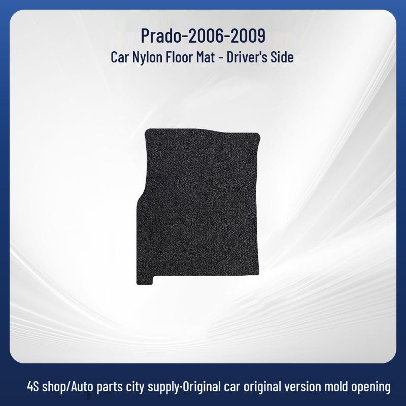 Black Dirt-Resistant Nylon Car Floor Mats for Toyota 06-09 Prado - Velvet Finish