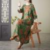 Round-neck Large-sized Long-sleeved Vacation Dress