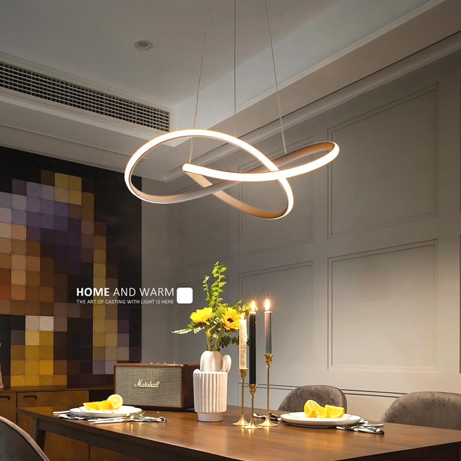 Modern LED Chandelier Light Irregular Aluminum Acrylic Ceiling Hanging Lamp Dining Room Pendant Restaurant Suspension Lighting