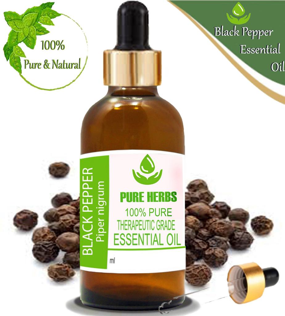 Pure Herbs Black Pepper 100% Pure & Natural Piper Nigrum Essential Oil